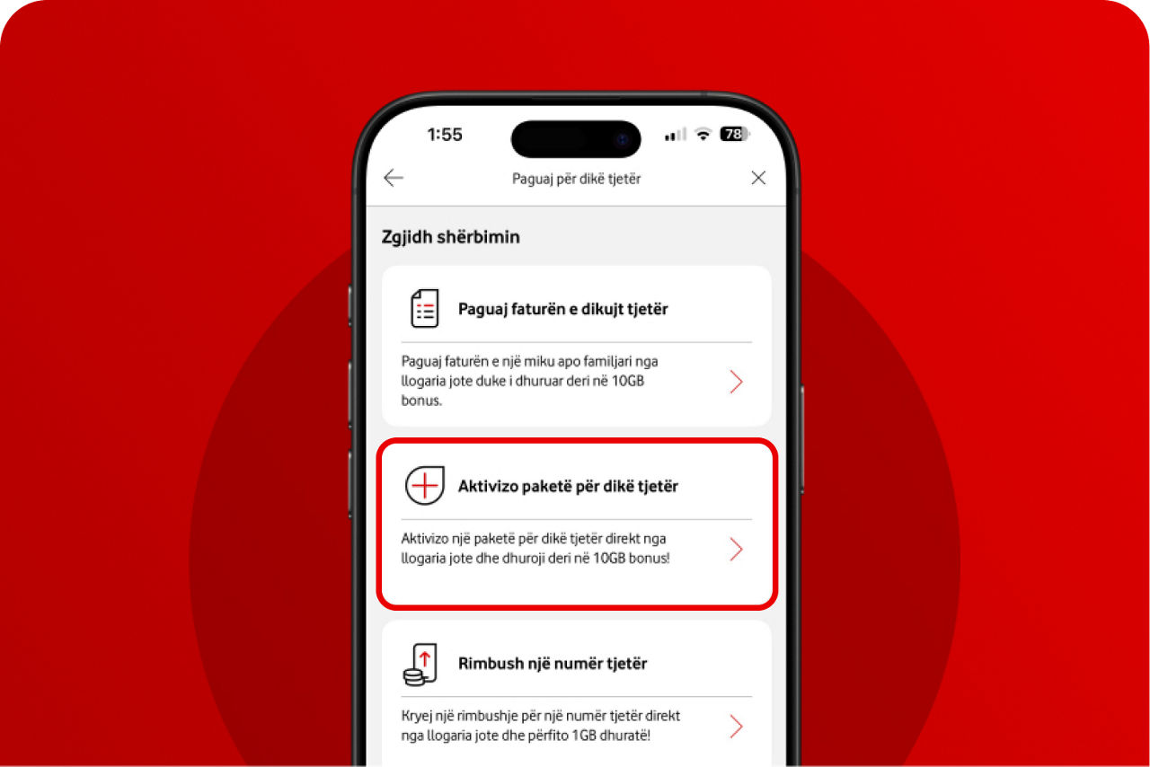 Aktivizo paketën për dikë tjetër card img